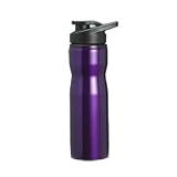 Design for Living Stainless Steel Water Bottle w/Flip Top Lid, Purple Purple Stainless Steel Water Bottle