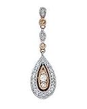 14k Two-Tone Gold & Diamond Teardrop Pendant (0.24ctw)
