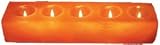 WBM Hand Carved Himalayan Crystal Salt 5 Tealights Candle Holder Cube