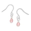 Pink Czech Glass Sterling Silver Children's Earrings
