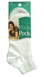 Peds Ladies Lightweights Mesh Top Ankle - Large Size - 2 Pair