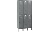 Penco Locker Double Tier 12x12x30 6 Doors Ready To Assemble Gray