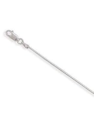 Snake Chain 1mm Necklace Rhodium on Sterling Silver Nontarnish, Made in the USA