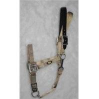 8-11 HALTER LTHR HDPL GOLD AV 1, Horse Harness, Cattle Harness, Horse