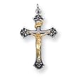 Sterling Silver Crucifix Pendant with 20 Inch Sterling Silver Chain