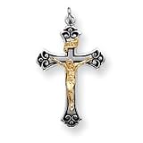 Sterling Silver Crucifix Pendant with 20 Inch Sterling Silver Chain