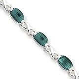 Sterling Silver 7 Inch Polished Fancy Green CZ Bracelet Box Clasp JewelryWeb 21GdsfLkwFL. SL160 Sterling Silver 7 Inch Polished Fancy Green CZ Bracelet Box Clasp JewelryWeb