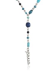 Lucky Brand Blue Rosary Necklace, 30"