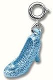 CHARM IT!© Cinderella's Lost Glass Slipper Charm with Glitter (Blue Glitter Slipper)