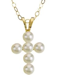 Youth Pearl Necklace Pendant With 15.00 Chain 14K Gold Yellow 19694