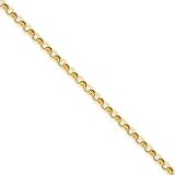 14k 2.75mm Hollow Rolo Chain 8 Inches