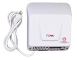 0833 Nova 1 Hand Dryer - with UL approved plug, 120 VAC, 60 Hz for use with common wall outlets, Light Traffic Commercial or Residential Hand Dryer