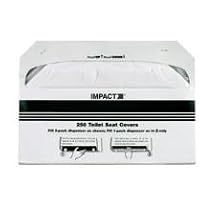 Impact 1111 Toilet Seat Cover, 15" Length x 10-1/2" Width x 1" Height, White (Case of 1000)