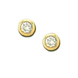 14K .33 CTW Bezel Set Diamond Earrings
