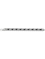 Stainless Steel Link Bracelet with Black Rubber 08.50 Inch Rubber B769