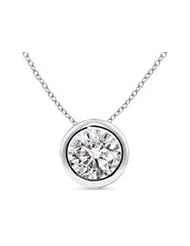 0.25 ct Round Diamond Bezel-Set Pendant Necklace