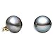 14k Gold, 11-12mm Cultured Freshwater Black Pearl Earring