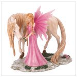 Pink Fairy And Her Friend Unicorn Figure Home Decor