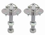 Hood Pin Kit Chrome Plated Steel Torsion Pin Style Incl. 2 Posts/2 Scuff Plates/2 Torsion Clips/Mounting Hardware