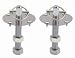 Hood Pin Kit Chrome Plated Steel Torsion Pin Style Incl. 2 Posts/2 Scuff Plates/2 Torsion Clips/Mounting Hardware