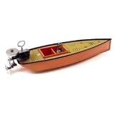 Review EAG  / Replica Collectable Tin Toy, Vintage Out Board Motor Boat