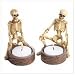 SPOOKY GOTHIC HALLOWEEN SKELETON VOTIVE CANDLE HOLDERS