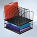 Safco Mesh Desk Organizer with Two Horizontal and Six Upright Sections (3255BL)