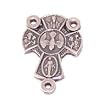 Multiple medals or images Cross Center - Pewter Rosary triangle (2cm - 0.8 inches)