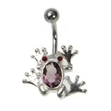 Sterling Silver Belly Ring Frog