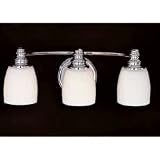 Murray Feiss Three-Light Bentley Vanity Strip, Chrome with Opal White Etched Glass Shades # VS7403-CH