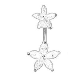 Belly Button Navel Ring Double Starfish