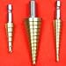 32 Sizes in 3 Bits SELF START TITANIUM MULTIPLE HOLE STEP DRILL BIT
