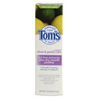 Natural Clean & Gentle Care SLS-Free Anticavity plus Dry Mouth Soother Fluoride Toothpaste- Lemon Lime (pack of 6 )