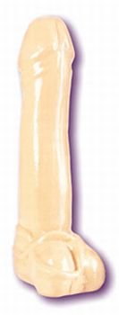 California Exotics Super Duper Ballsy Dildo, Ivory