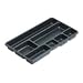 Drawer Organizer Tray, 7-Compartment, 16x9x1-1/2, Black RUB25010