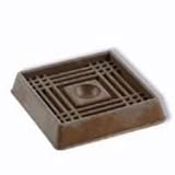 Caster Cup 3"x3"brown Rubber Set of 2