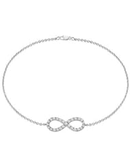 Bracelet Diamond Infinity Knot in White Gold 14K Half Carat Diamonds