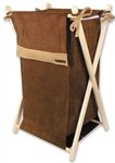 Brown/ Caramel Ultrasuede Hamper Set