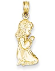 Genuine IceCarats Designer Jewelry Gift 14K Praying Girl Pendant