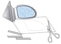 Ersatzspiegelglas Folie175x250mm