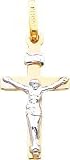 14k Two-tone INRI Crucifix Pendant