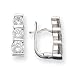 Sterling Silver CZ Three Stone Leverback Earrings