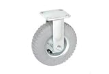 Rigid Plate Caster 10 Full Pneumatic Wheel 330 Lb. Capacity