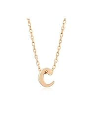 Rose Gold Initial C Pendant Necklace