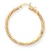 14k Polished 3mm Twisted Hoop Earrings