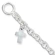 Sterling Silver Dangling Cross Charm Bracelet - 7.5 inch