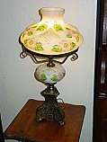 Vintage Hand Painted Milk Glass Lamp