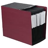 Smead 70705 Linen end tab expanding file, letter size, 12 pockets, navy/black dividers
