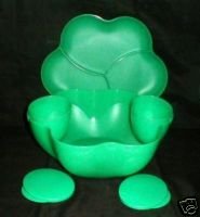 Tupperware Green Chip N Dip Bowl Set