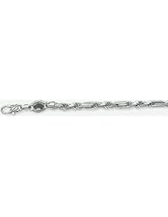 4mm White Gold Figarope Chain 16"